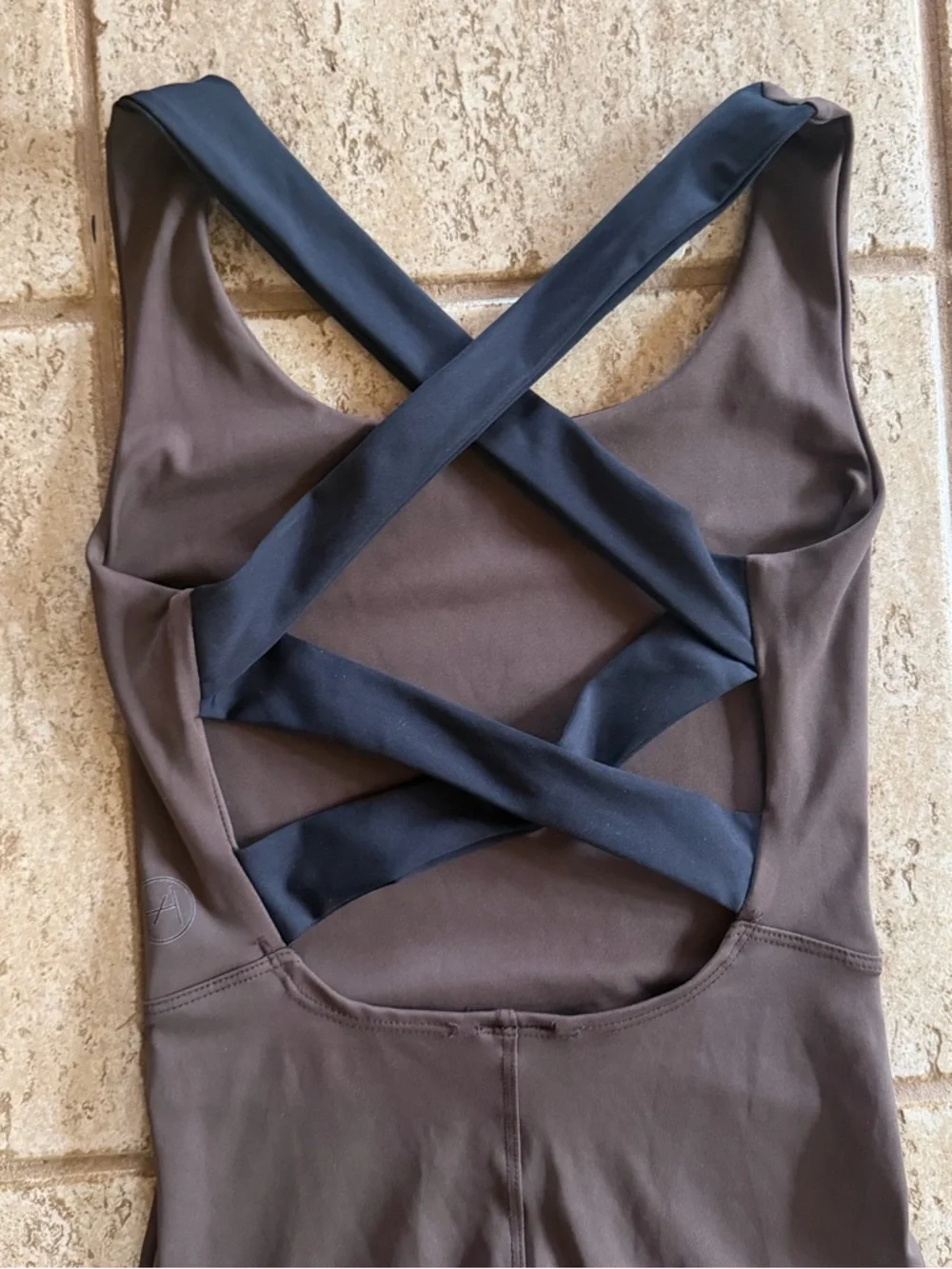 Heros Active‎ Brown Bodysuit Women’s Size Small Workout Jumpsuit Skinny Leg Gym